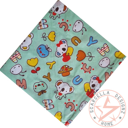 One Sided Printed Tie Up Cotton Pet Bandana