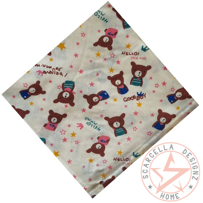One Sided Printed Tie Up Cotton Pet Bandana