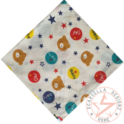 One Sided Printed Tie Up Cotton Pet Bandana