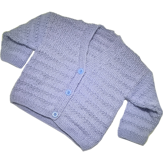 Hand Knitted Light Blue Cardigan (Approx 3-6 months)