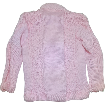 Hand Knitted Light Pink Cardigan (Approx 6-12 months)