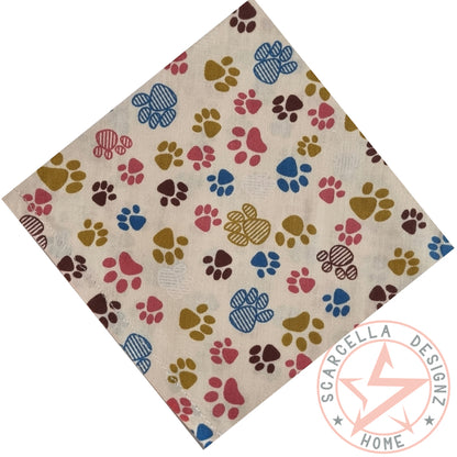 One Sided Printed Tie Up Cotton Pet Bandana