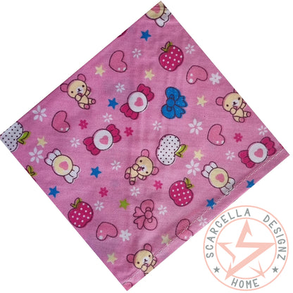 One Sided Printed Tie Up Cotton Pet Bandana