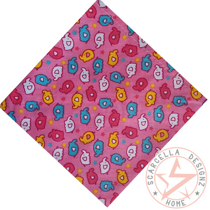 One Sided Printed Tie Up Cotton Pet Bandana
