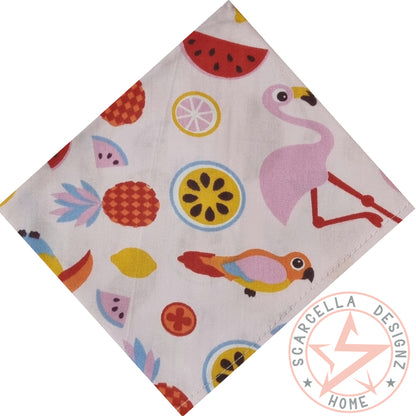One Sided Printed Tie Up Cotton Pet Bandana
