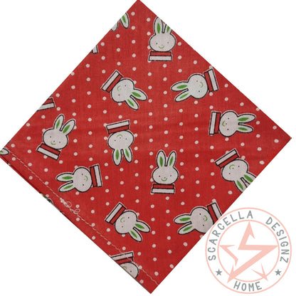 One Sided Printed Tie Up Cotton Pet Bandana