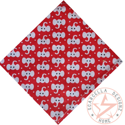 One Sided Printed Tie Up Cotton Pet Bandana