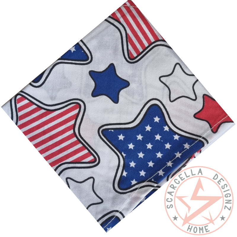 One Sided Printed Tie Up Cotton Pet Bandana