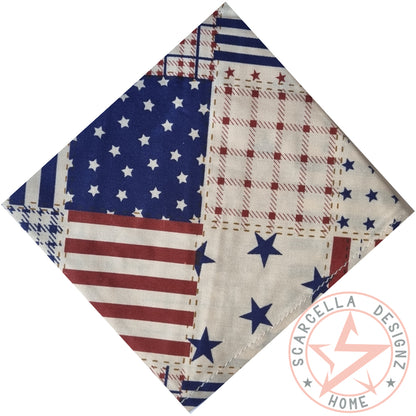 One Sided Printed Tie Up Cotton Pet Bandana