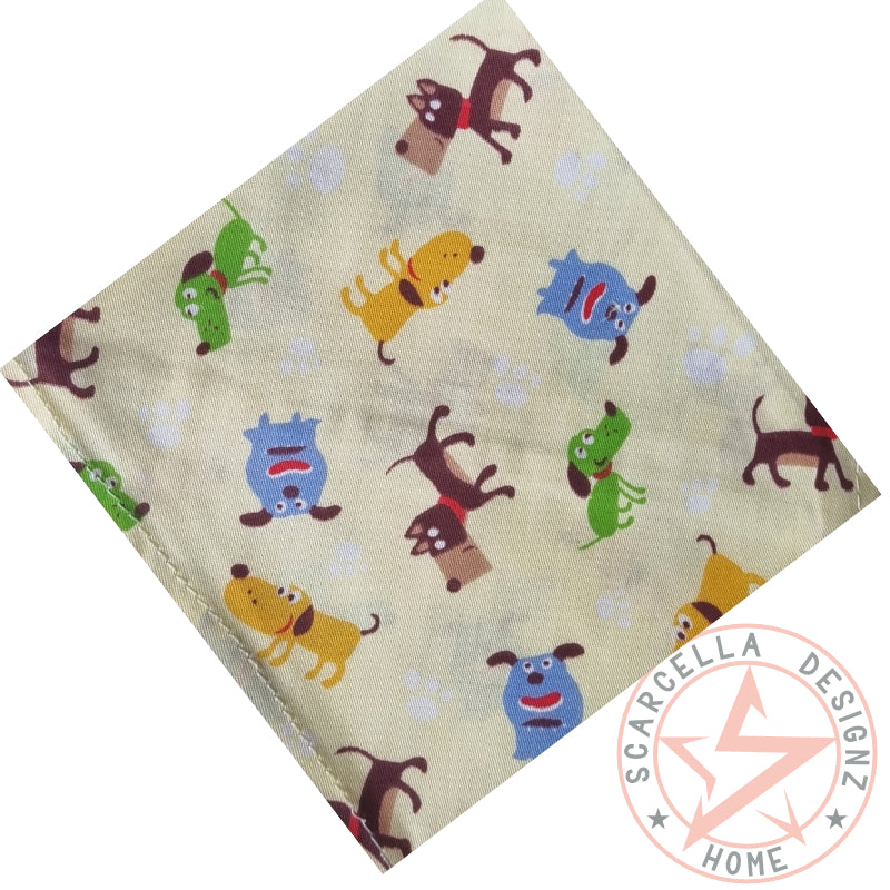 One Sided Printed Tie Up Cotton Pet Bandana