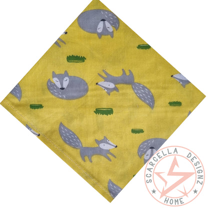 One Sided Printed Tie Up Cotton Pet Bandana