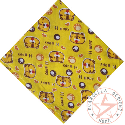 One Sided Printed Tie Up Cotton Pet Bandana